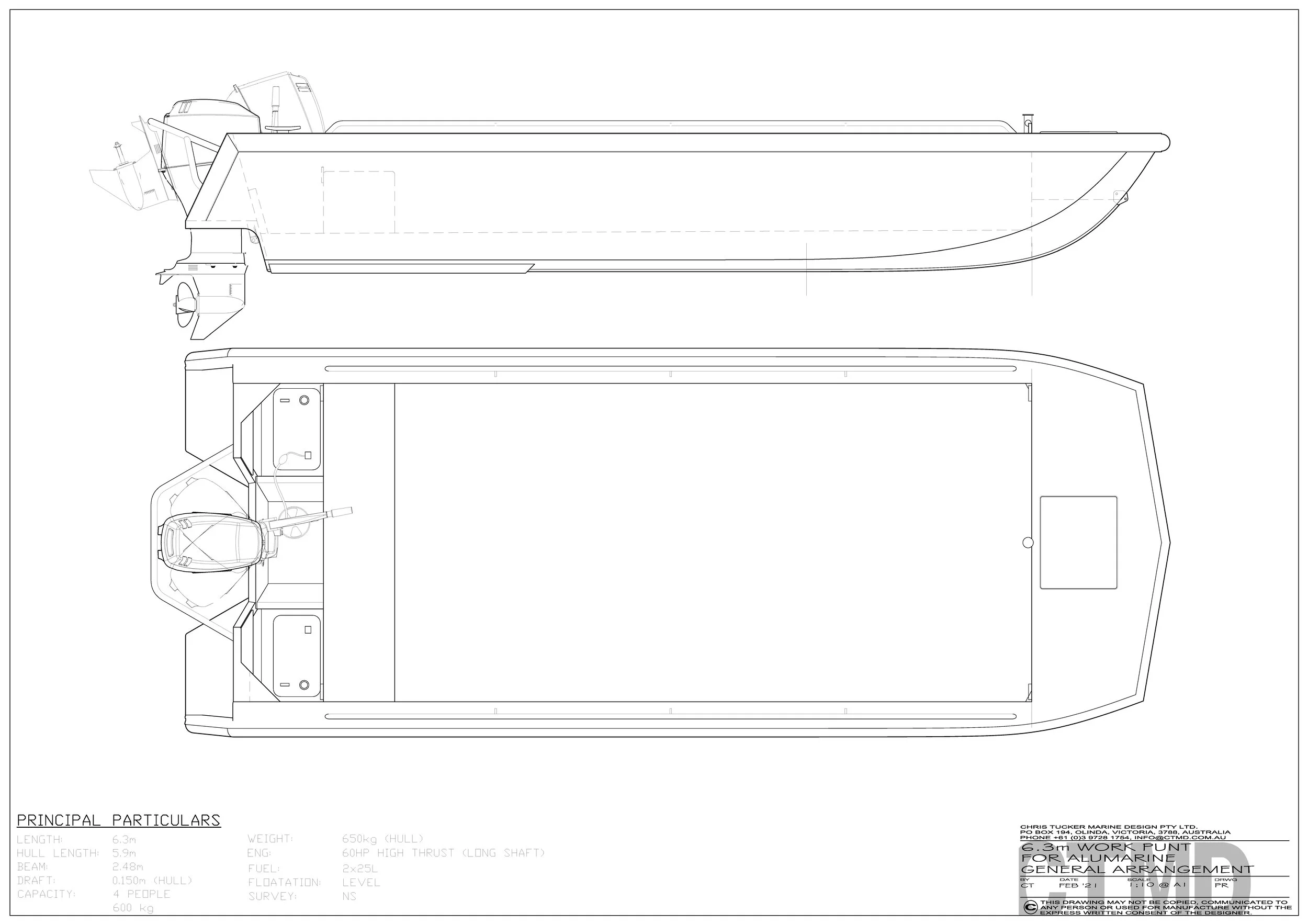 6.3m Punt — Chris Tucker Marine Design