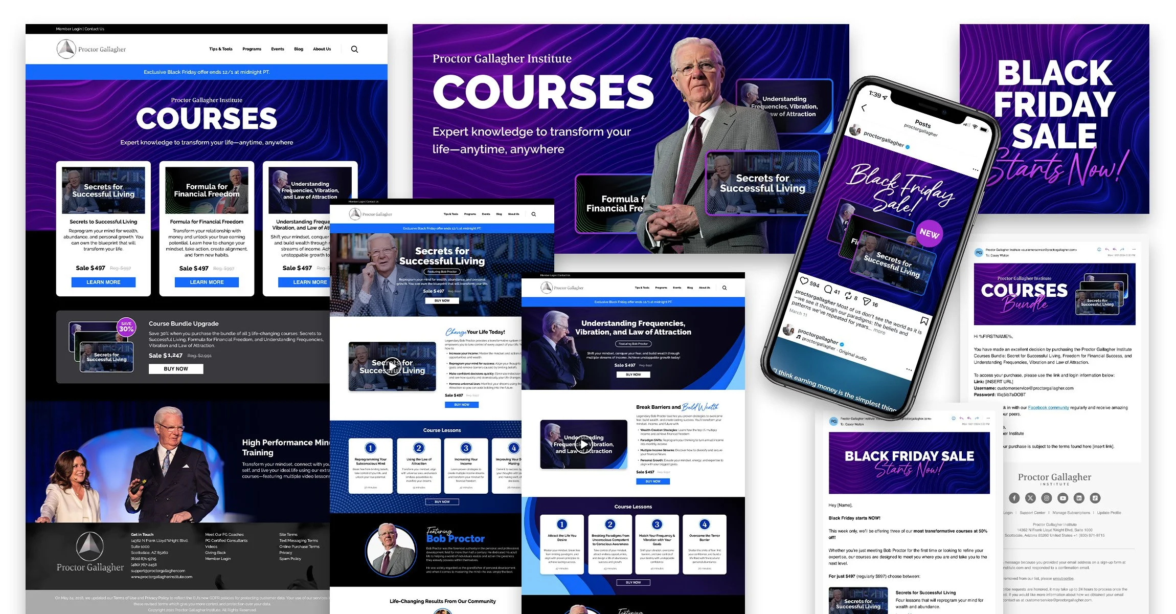 Marketing campaign assets for Courses sale