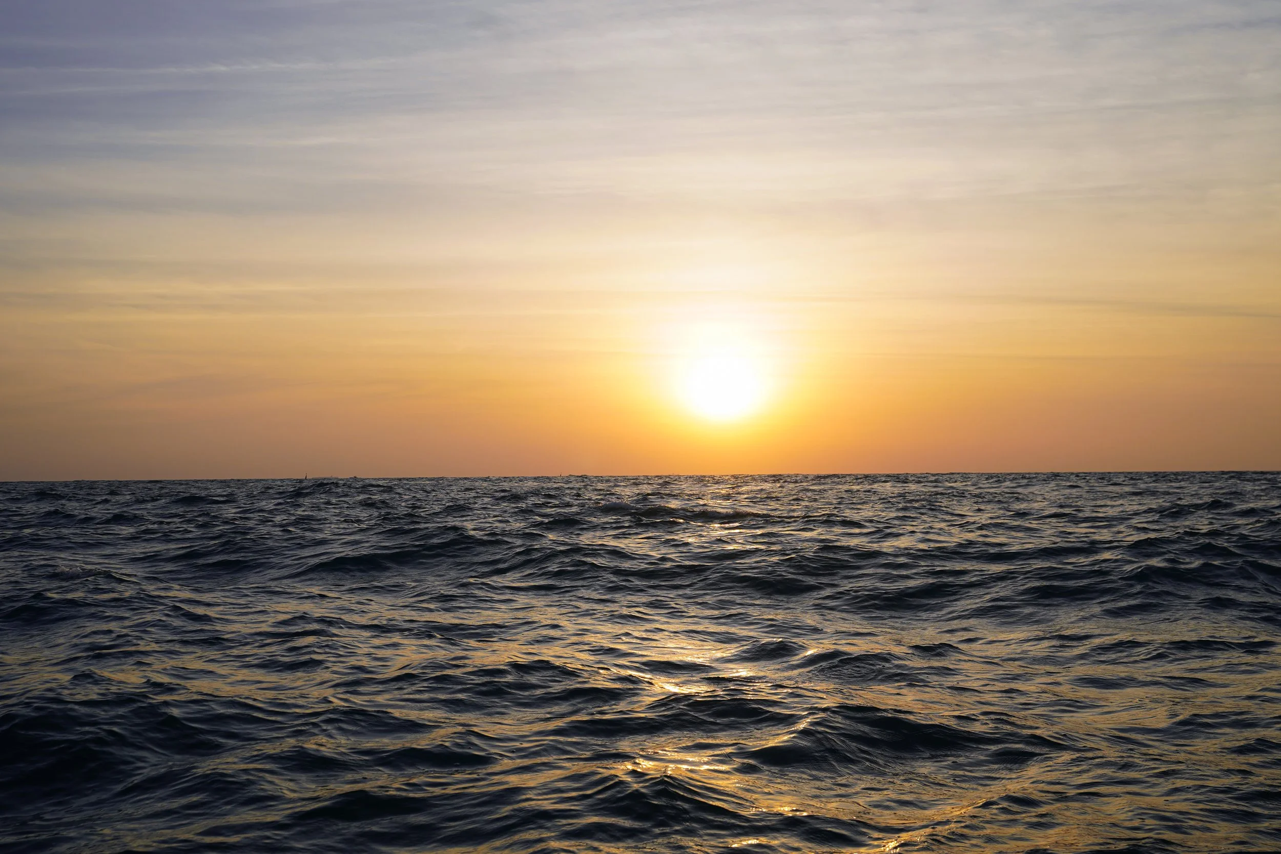Sunset off the coast of Dubai