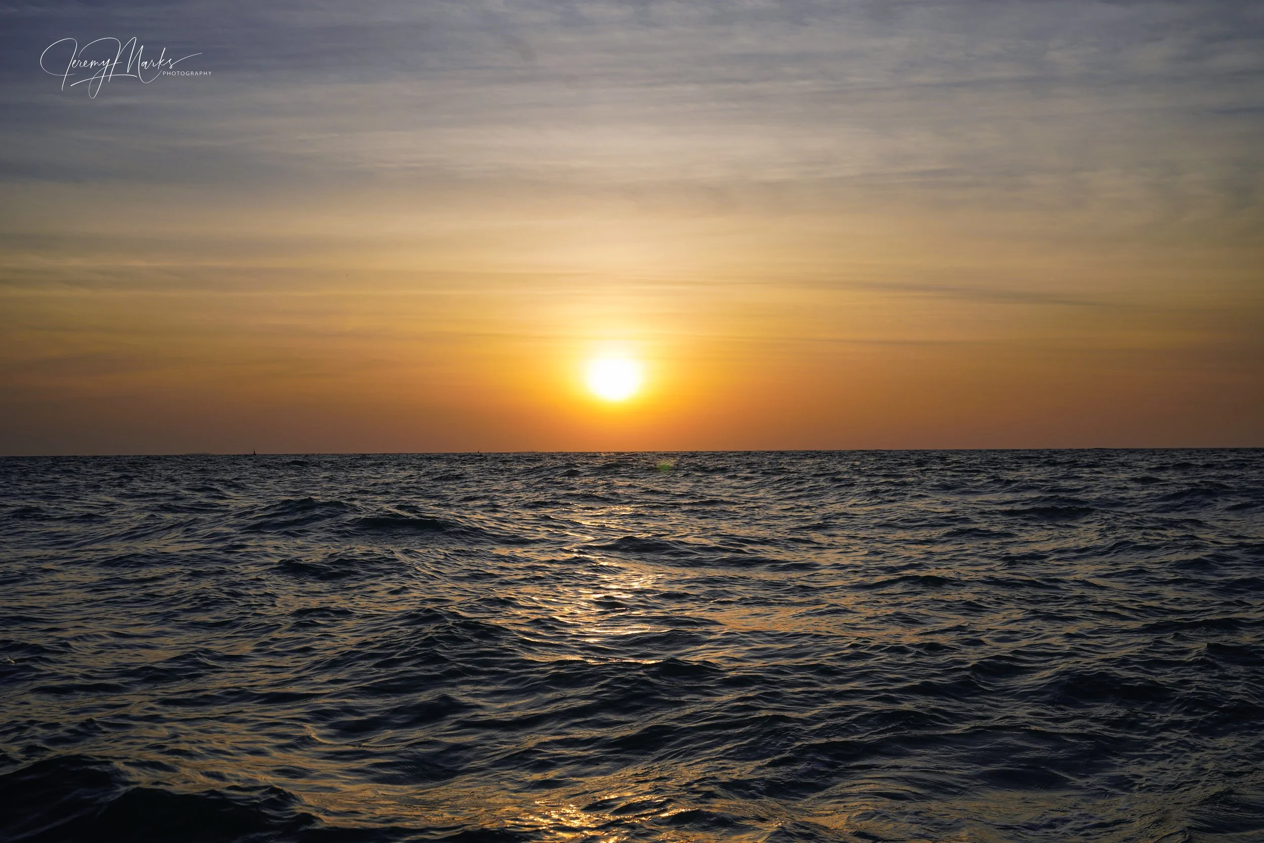 Sunset off the coast of Dubai