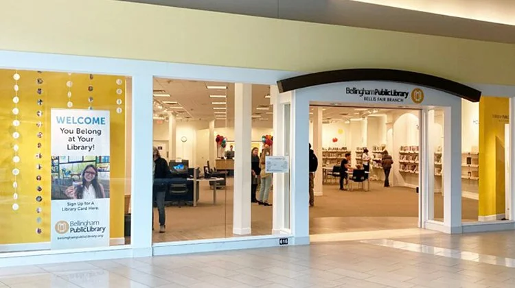 Bellis Fair Branch library paint, banners & signage (entry, walls, shelves, etc)