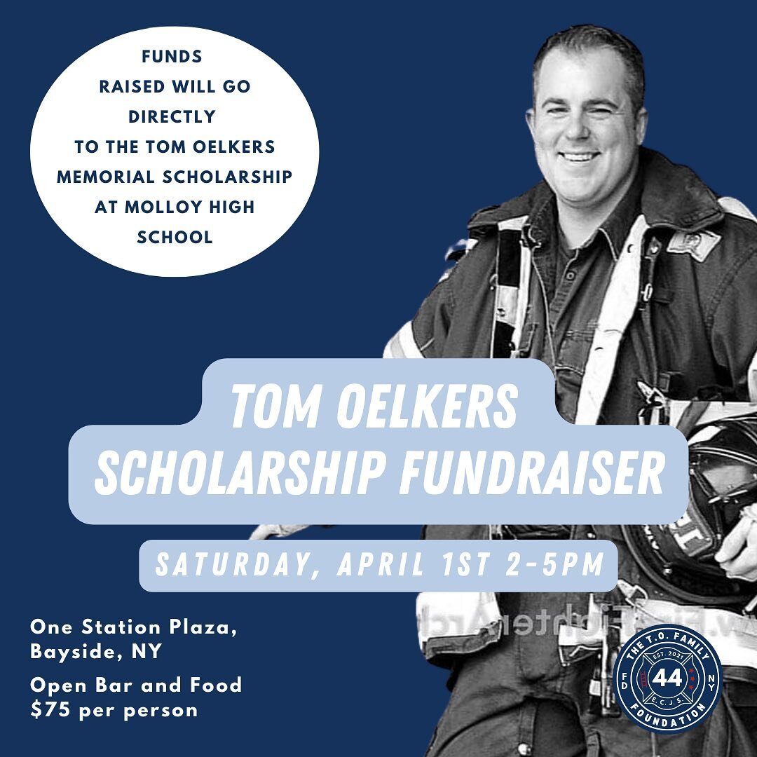 We are three days away from our first event in 2023!!!

The Tom Oelkers Scholarship Fundraiser 💙
Saturday April 1st 2- 5pm 
One Station Plaza- Bayside, NY
Open Bar &amp; Food $75 per person |  cash entrance at the door! 

All proceeds go to the Tom 