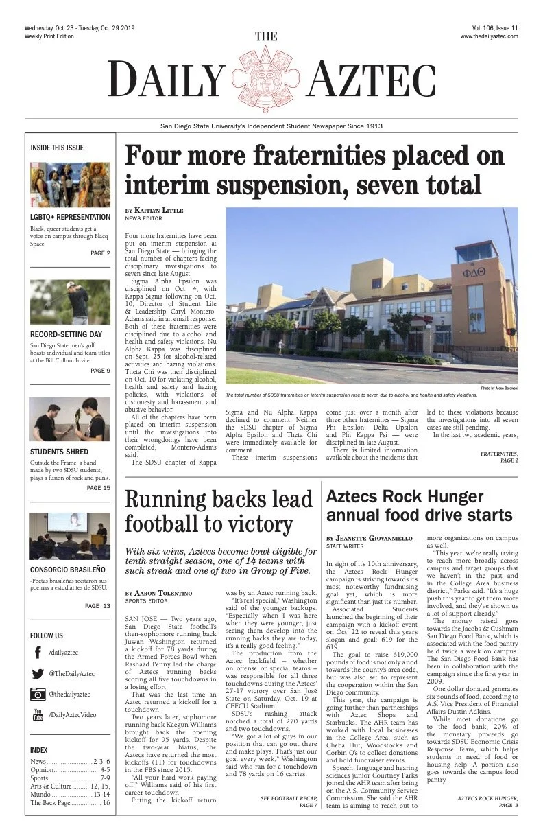 The Daily Aztec: Vol. 106, Issue 11