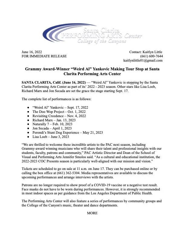 COC PAC 2022-2023 Season