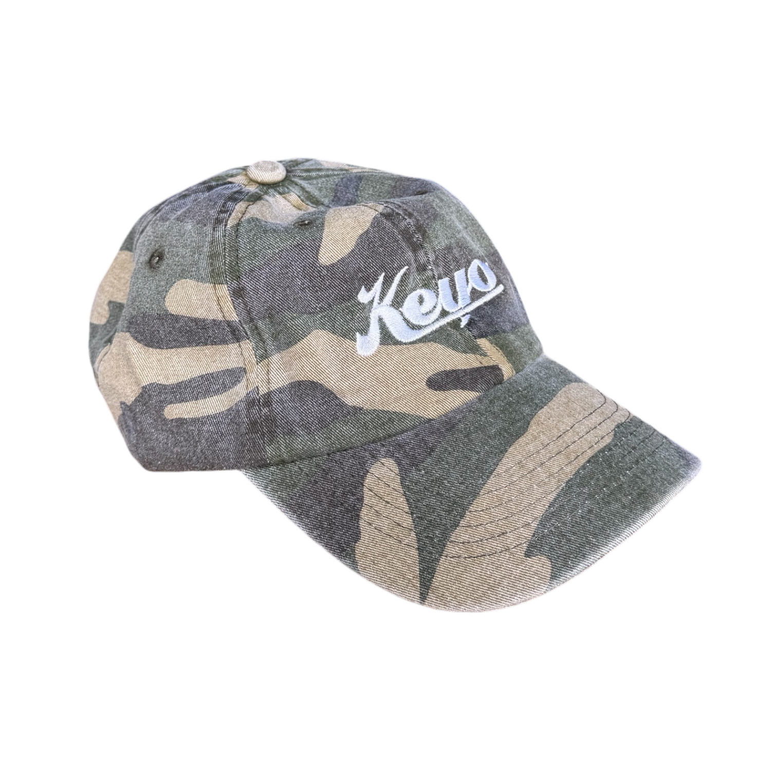 Keyo Washed Camo Cap - White