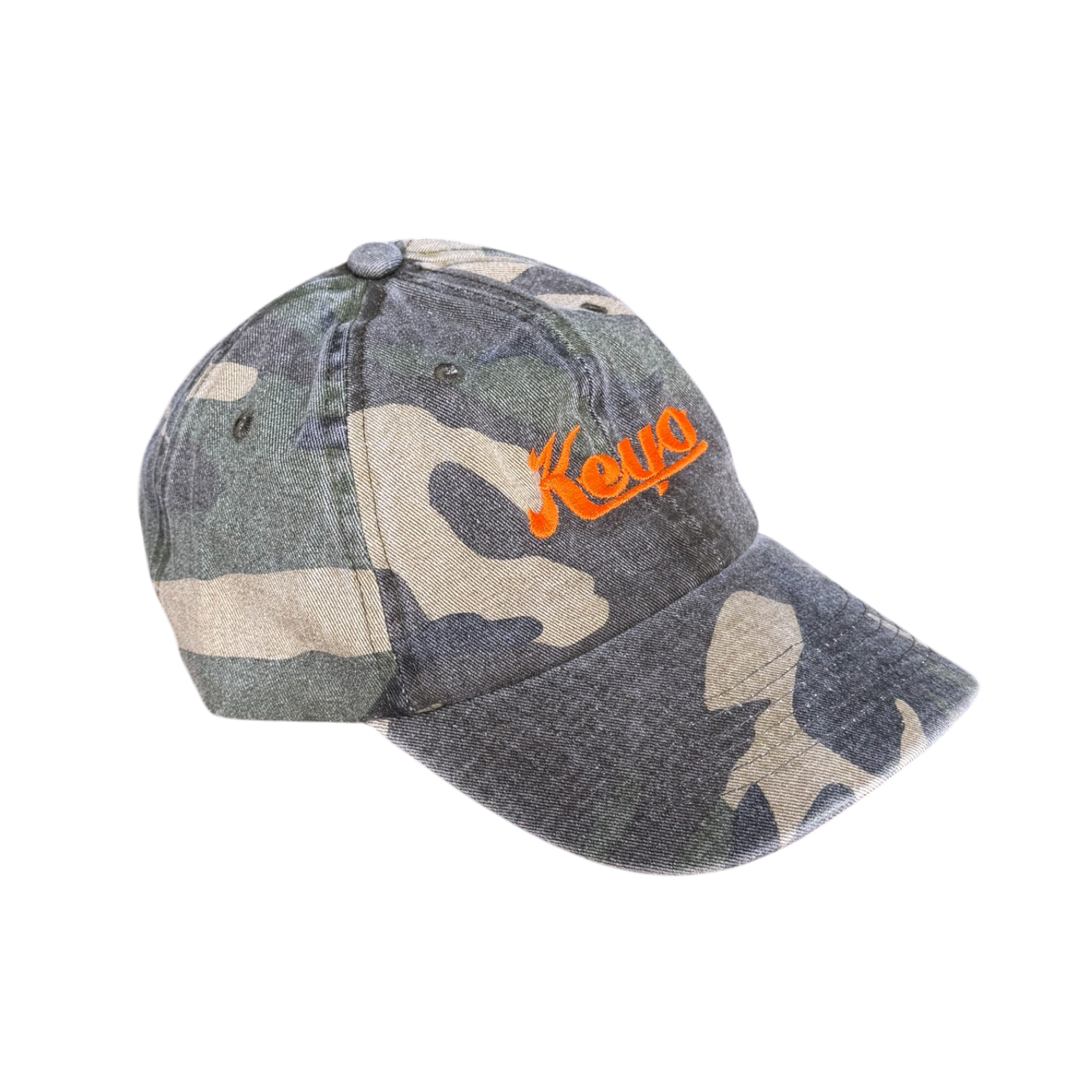 Keyo Washed Camo Cap - Bright Orange
