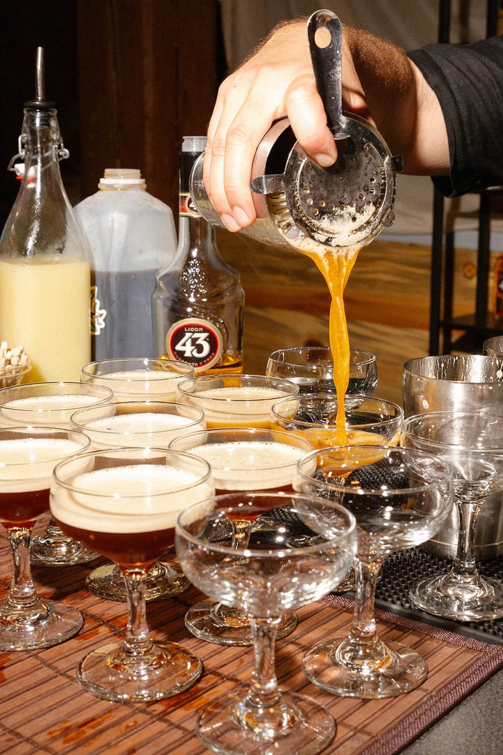 Espresso martinis at wedding reception