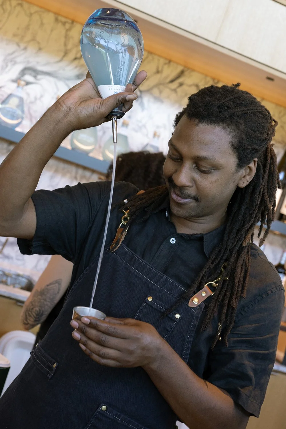 Bartender pouring drink for Palm Springs private event