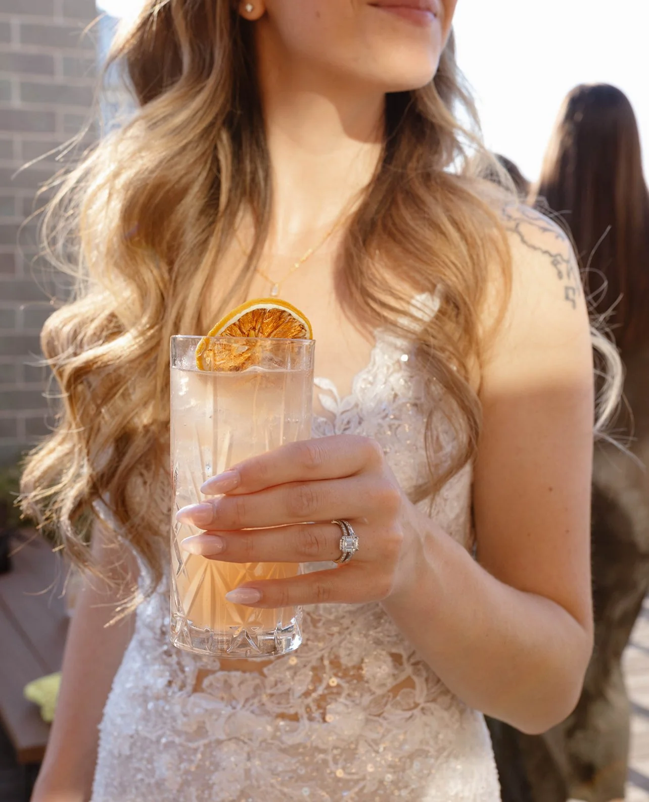 Craft cocktail prepared by Amaro Bartending at wedding reception