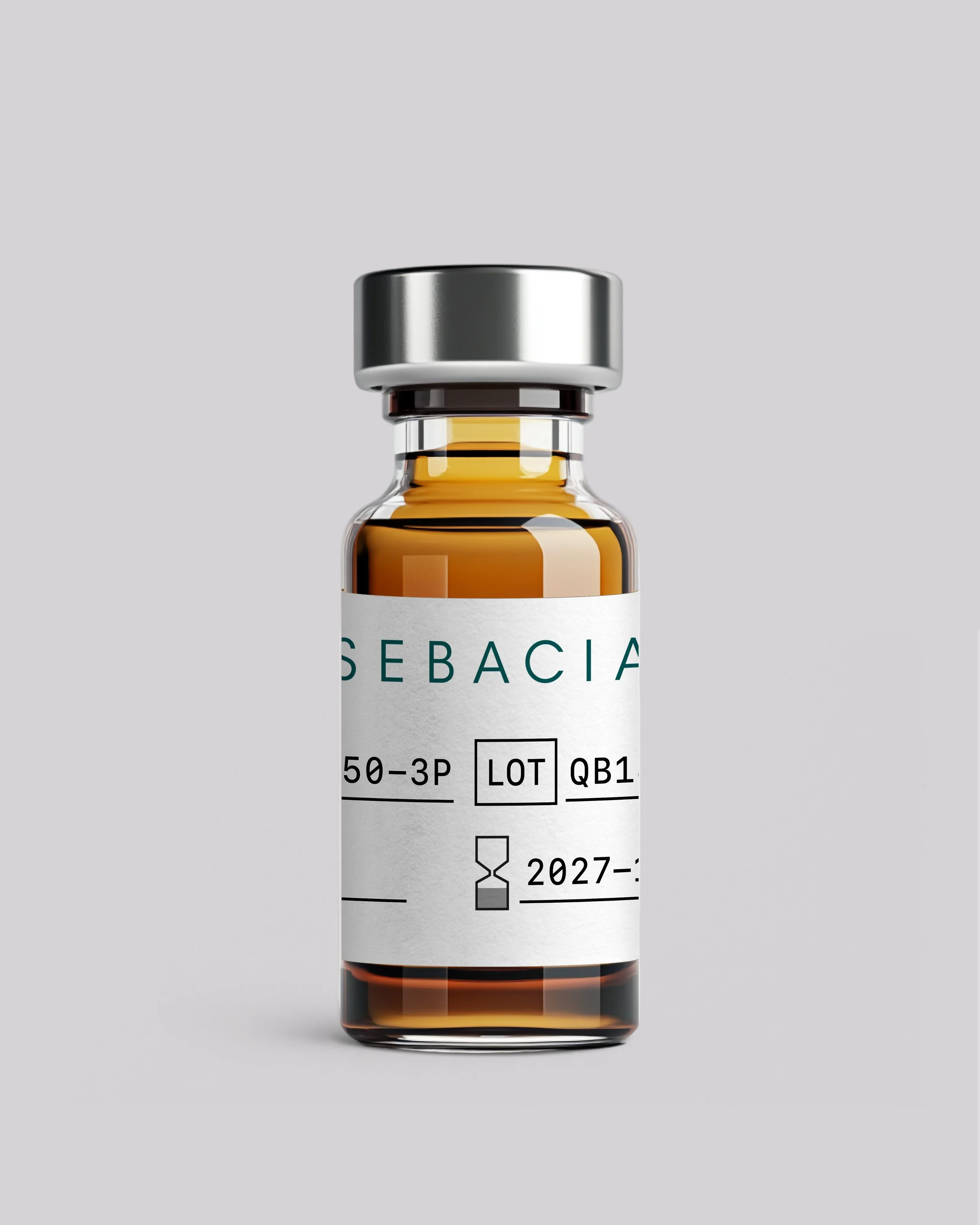 Sebacia® AcneIQ™ vial used in Gold Photothermal Therapy (Gold PTT), an FDA-cleared acne treatment targeting overactive sebaceous glands, provided by PureenMD.