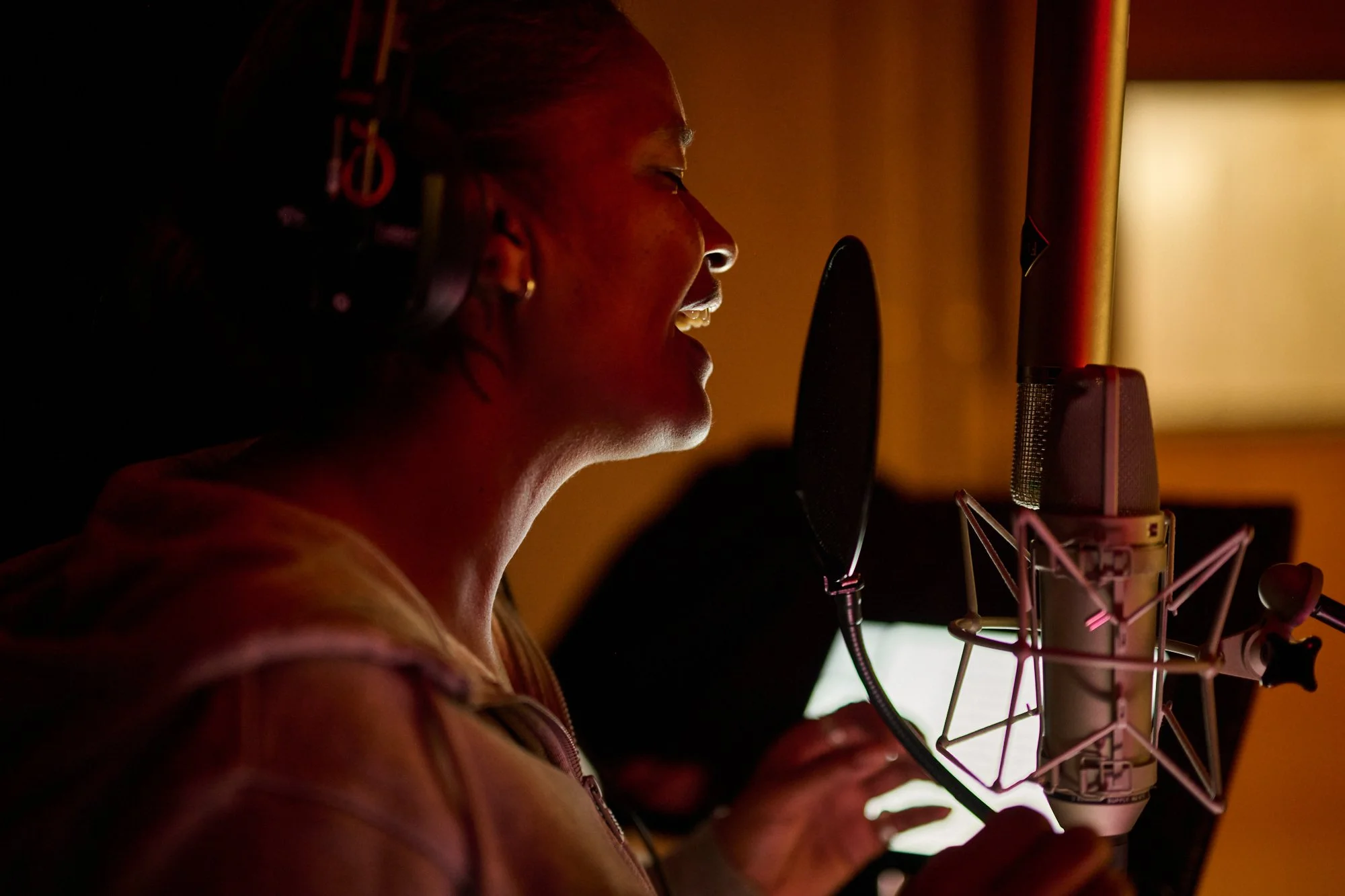 Teremoana Rapley MNZM recording at Massey University