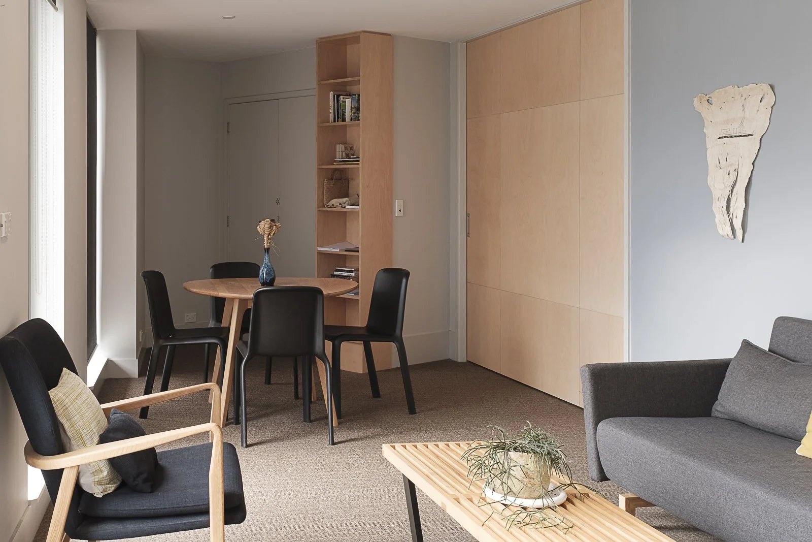 Living area with bedroom slider closed