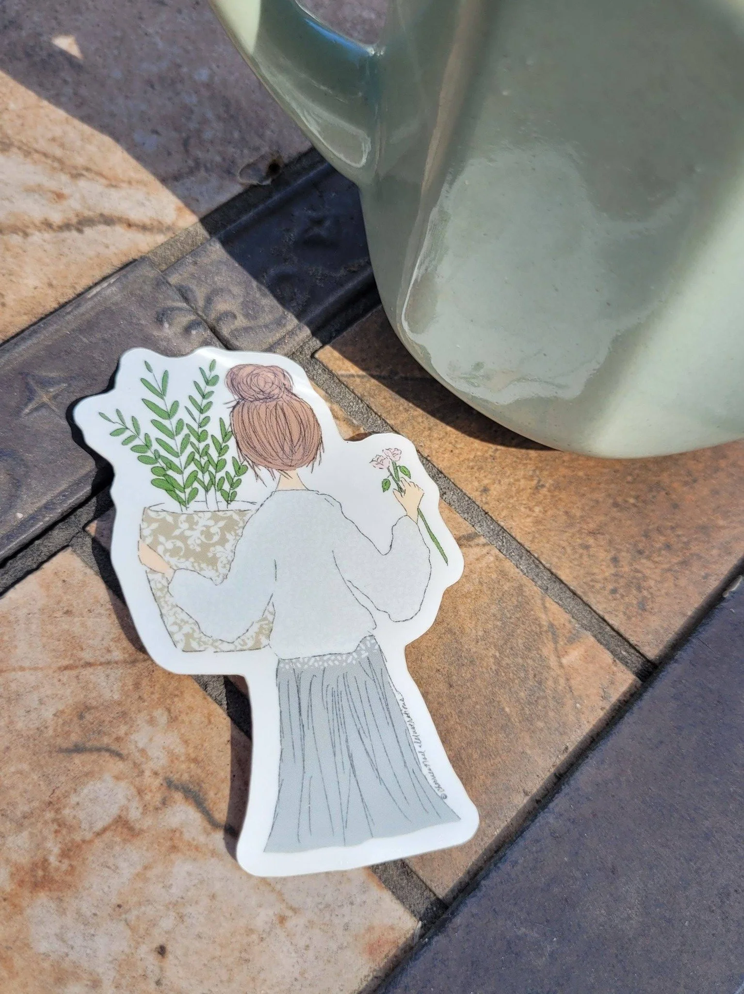 Waterproof Vinyl Plant Shopping Sticker, 1.75x3"