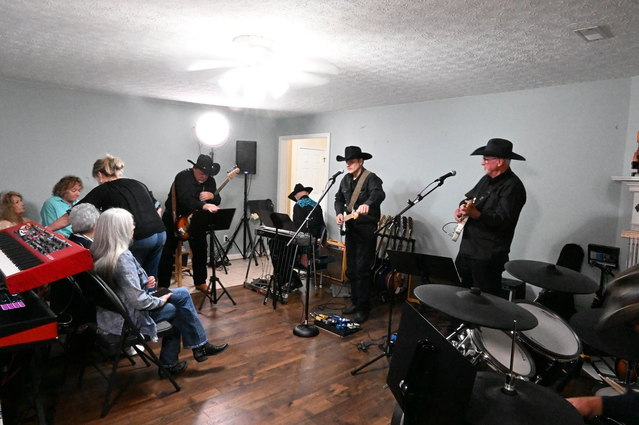 Full band rehearsal and recording session at New Breed Productions near Nashville, Tennessee