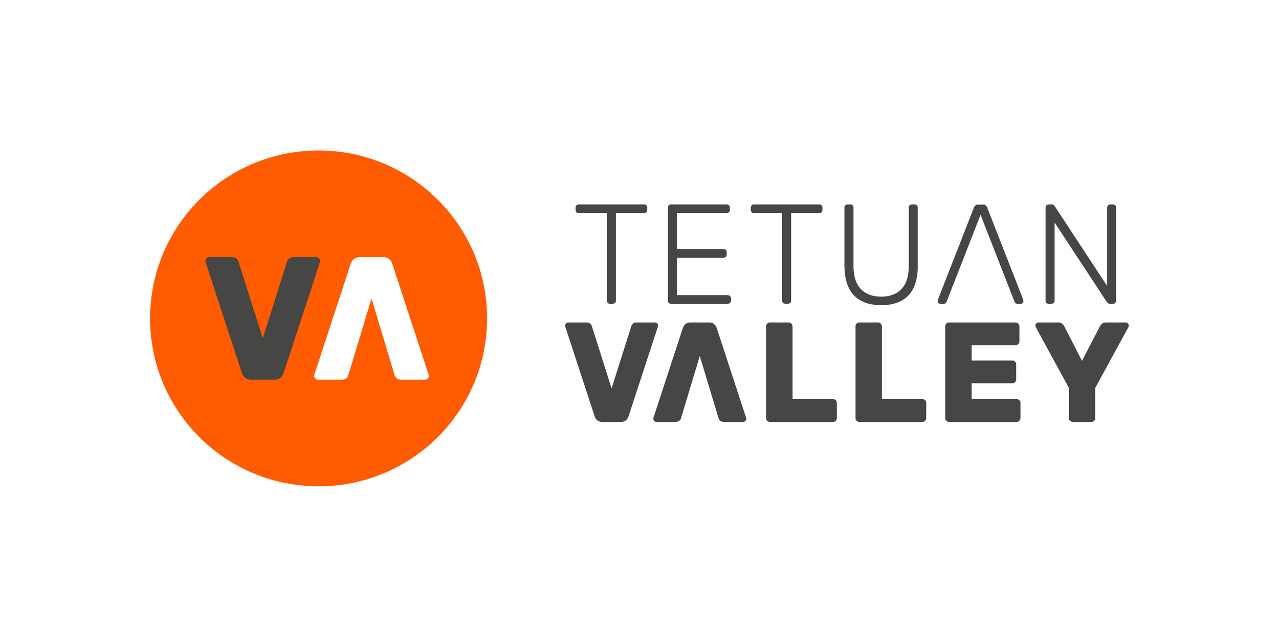 Tetuan Valley logo with an orange circle and the letters VA in black and white, next to the text TETUAN VALLEY in dark gray.