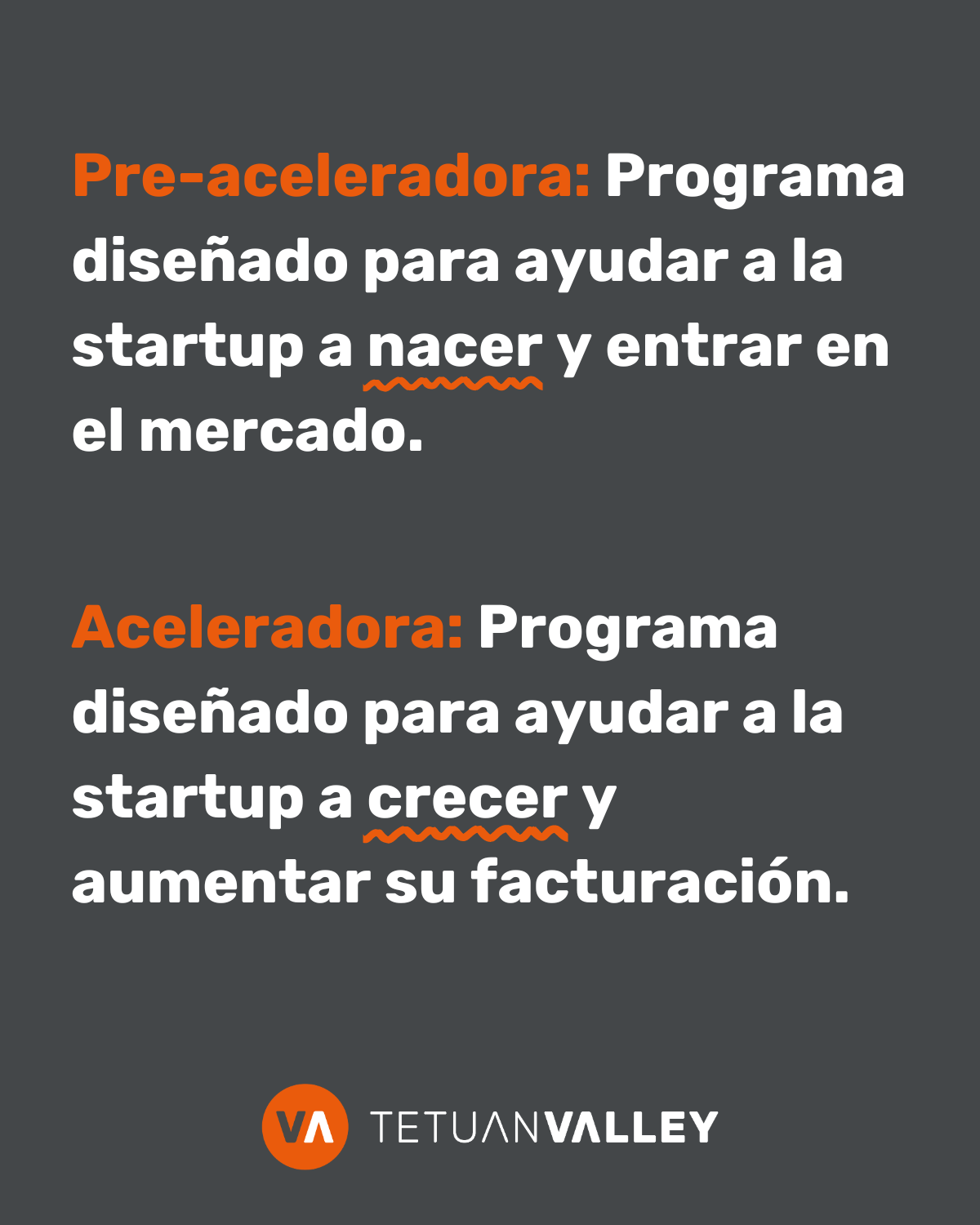   Diferencia de conceptos “pre-aceleradora” y “aceleradora“  