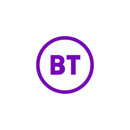 Circular logo with purple letters 'BT' in the center on a black background.