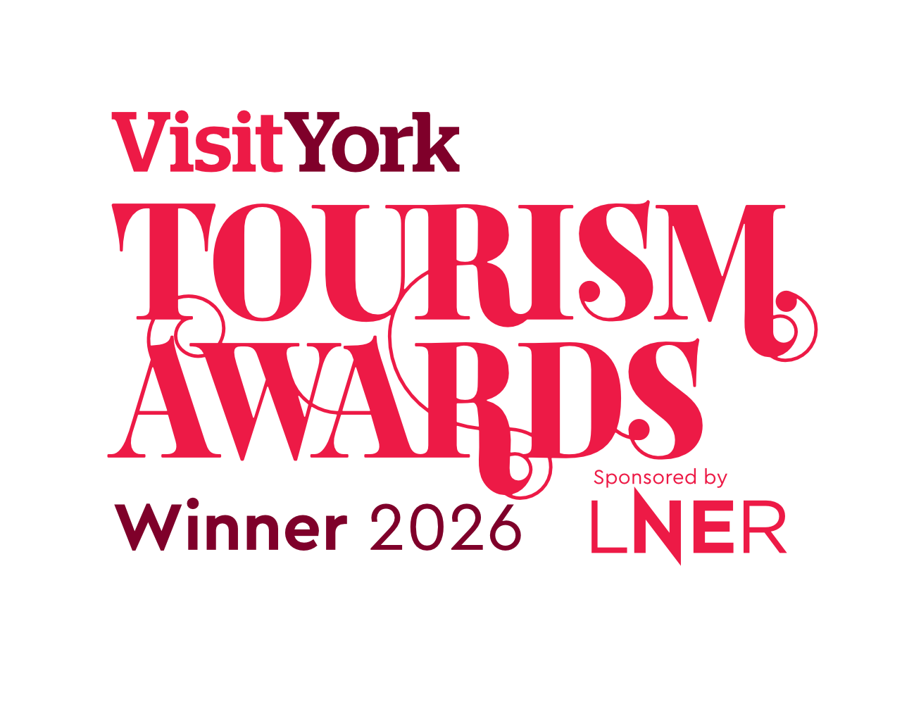 Text-based graphic for the 2026 York Tourism Awards indicating the winner, sponsored by LNER.
