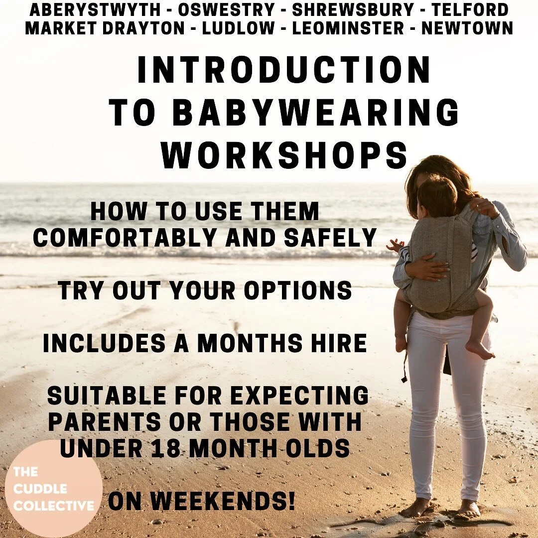 Introduction To Baby Wearing Workshops

All on a weekend, available in;

Aberystwyth, Newtown, Oswestry, Shrewsbury, Market Drayton, Telford, Ludlow and Leominster

Come and learn how to use different carriers safely and comfortably, 

Includes one m