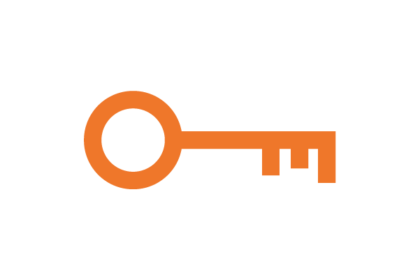 An orange key with black text reading 'Love' in stylized font.