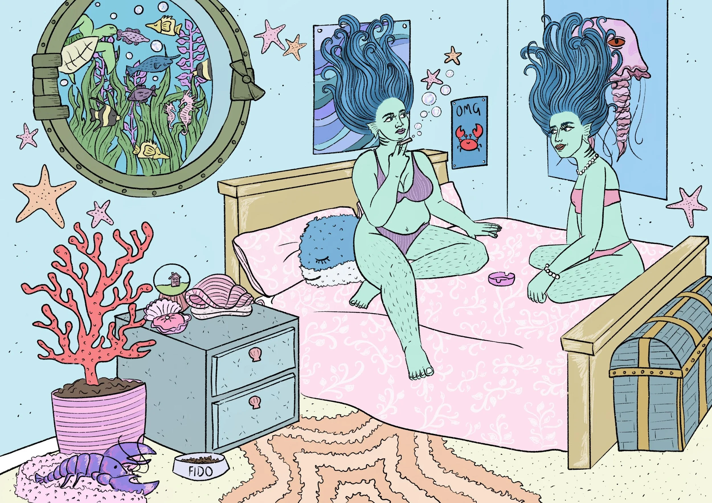 Sea Nymphs Take A Smoke Break