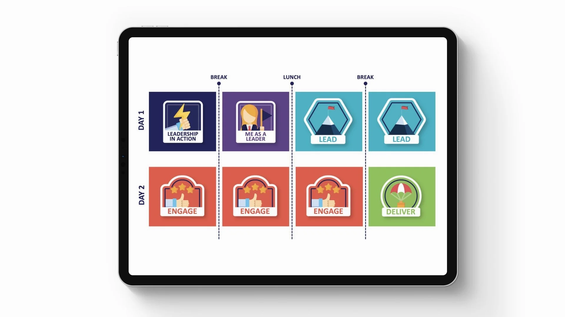 Workshop schedule on iPad