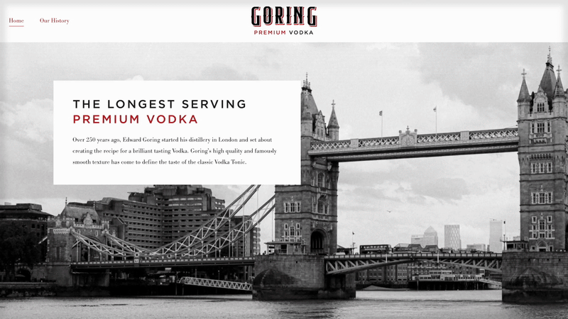Scrolling website for Goring Gin