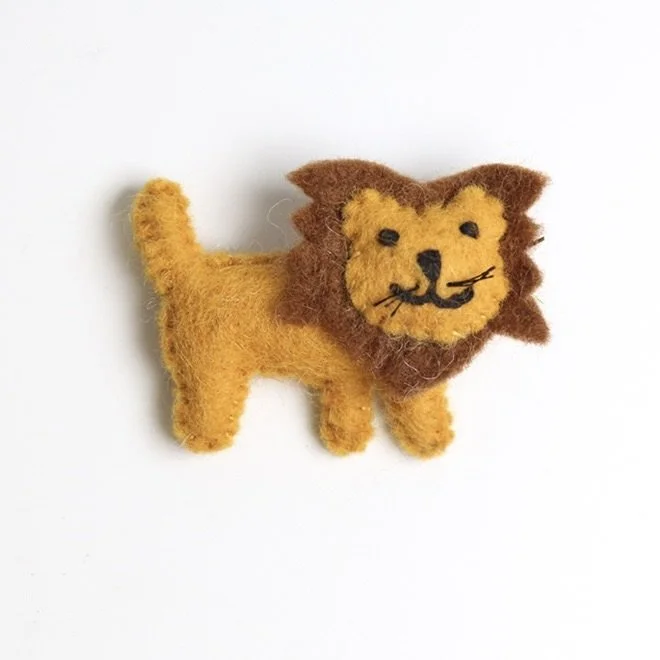 Felt Animal Lion Brooch