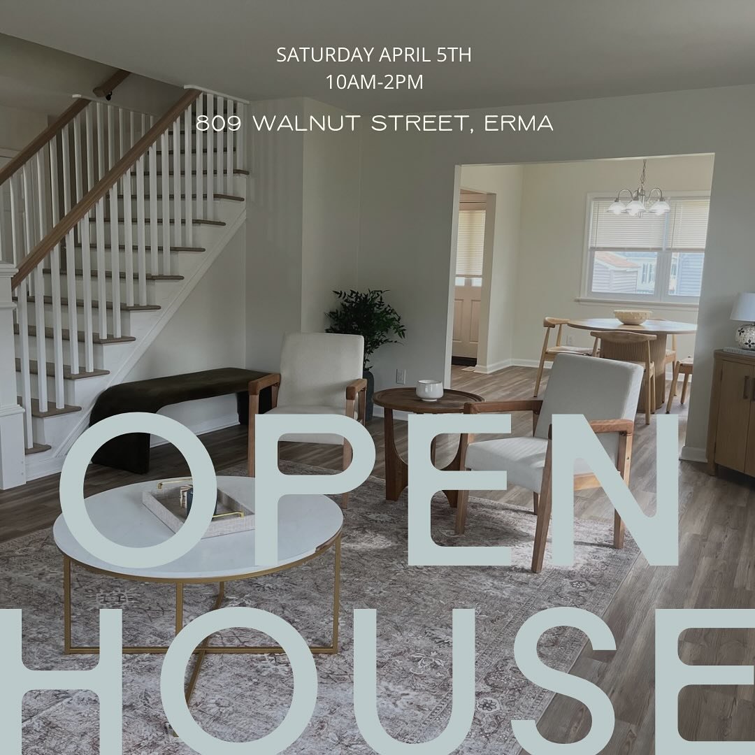 You + this house = meant to be.
809 Walnut St. in Erma is giving timeless charm, space to breathe, and serious &ldquo;I could stay here forever&rdquo; energy.
4 beds. 2 baths. Big yard. Newly Reno&rsquo;d.

Open House | Saturday April 5th | 10AM&ndas