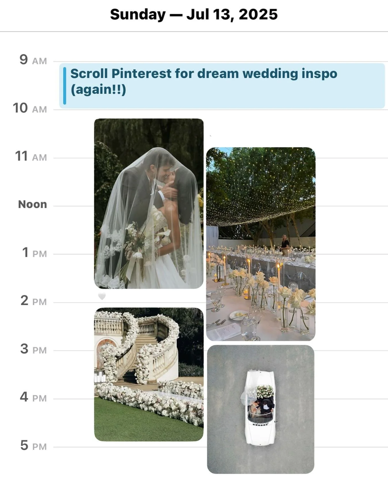 Another Sunday, another 3-hour deep dive into wedding inspo💍✨

#MostestBrides #pinterestwedding #WeddingCoordination #LuxuryWeddings #BrideToBe #NYCBride #WeddingSupport #ContentBrides #2026bride #engaged