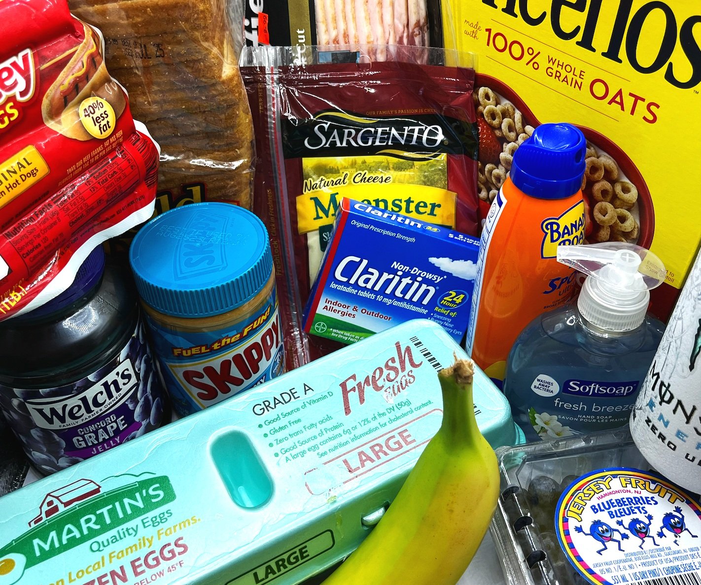 A selection of groceries, personal care products and household essentials from Sammy's Market