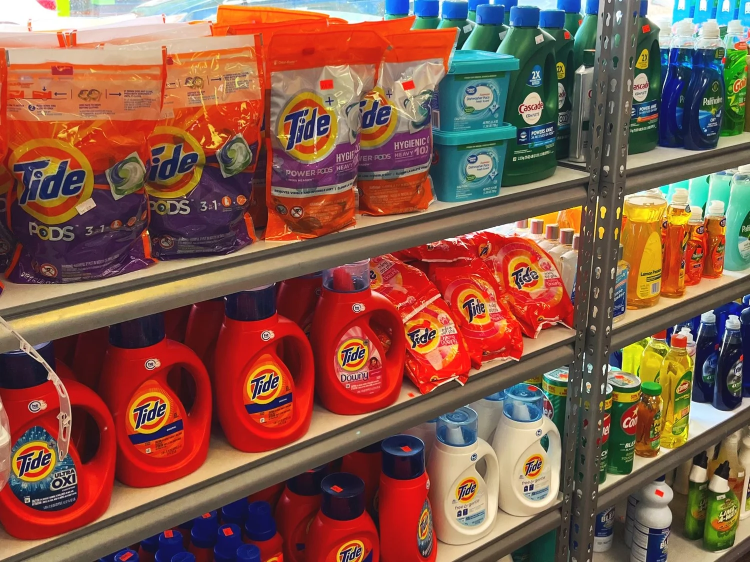 Household and cleaning supplies at Sammy's Market