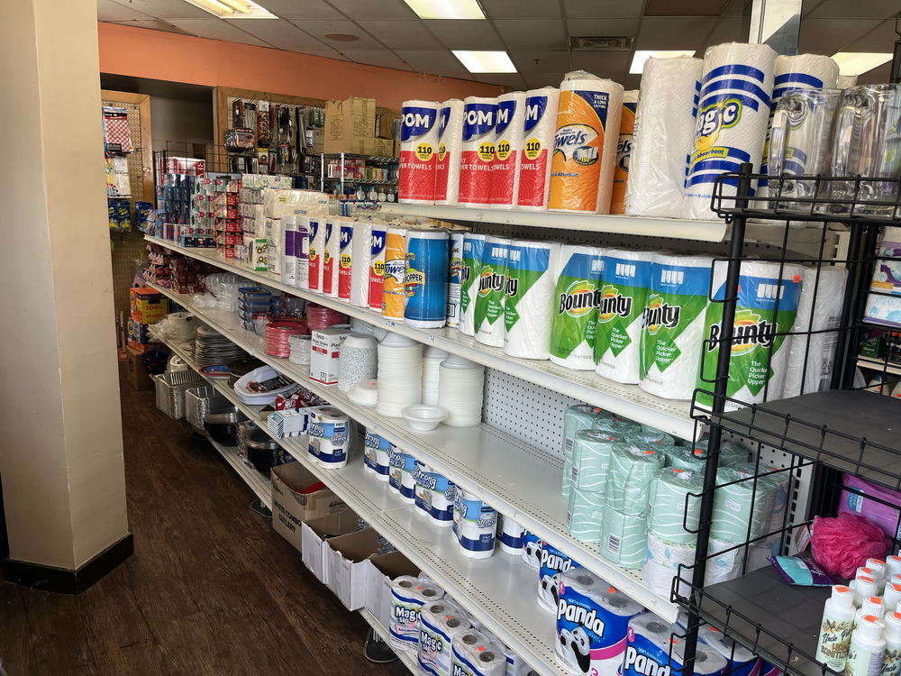 Paper products and household supplies in Sammy's Market