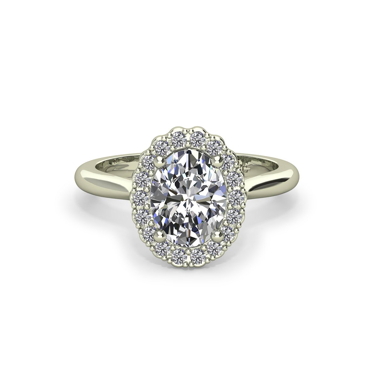 Round Floral Halo Round Diamond Engagement Ring – Diamonds by Azi