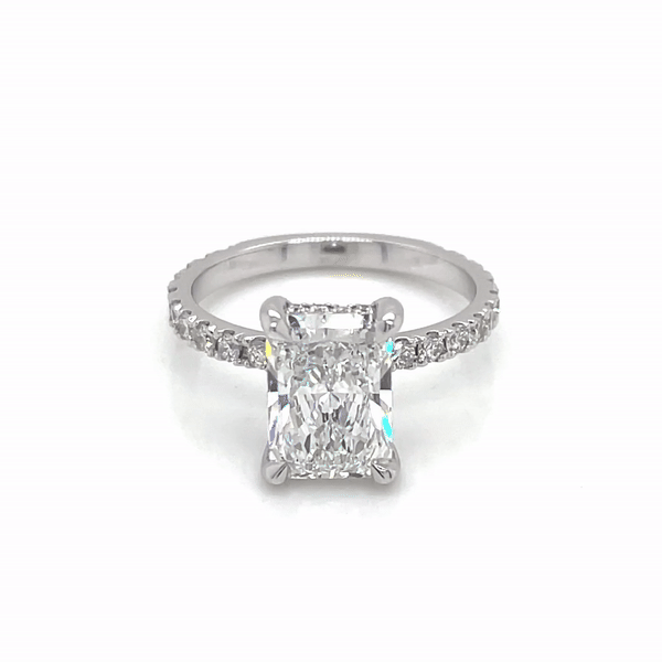 Radiant Cut Hidden Halo Ring