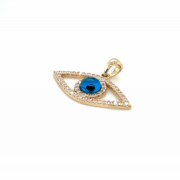 Blue Evil Eye Diamond Pendant Necklace