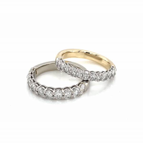 Two-tone Double Gallery Half Eternity Ring