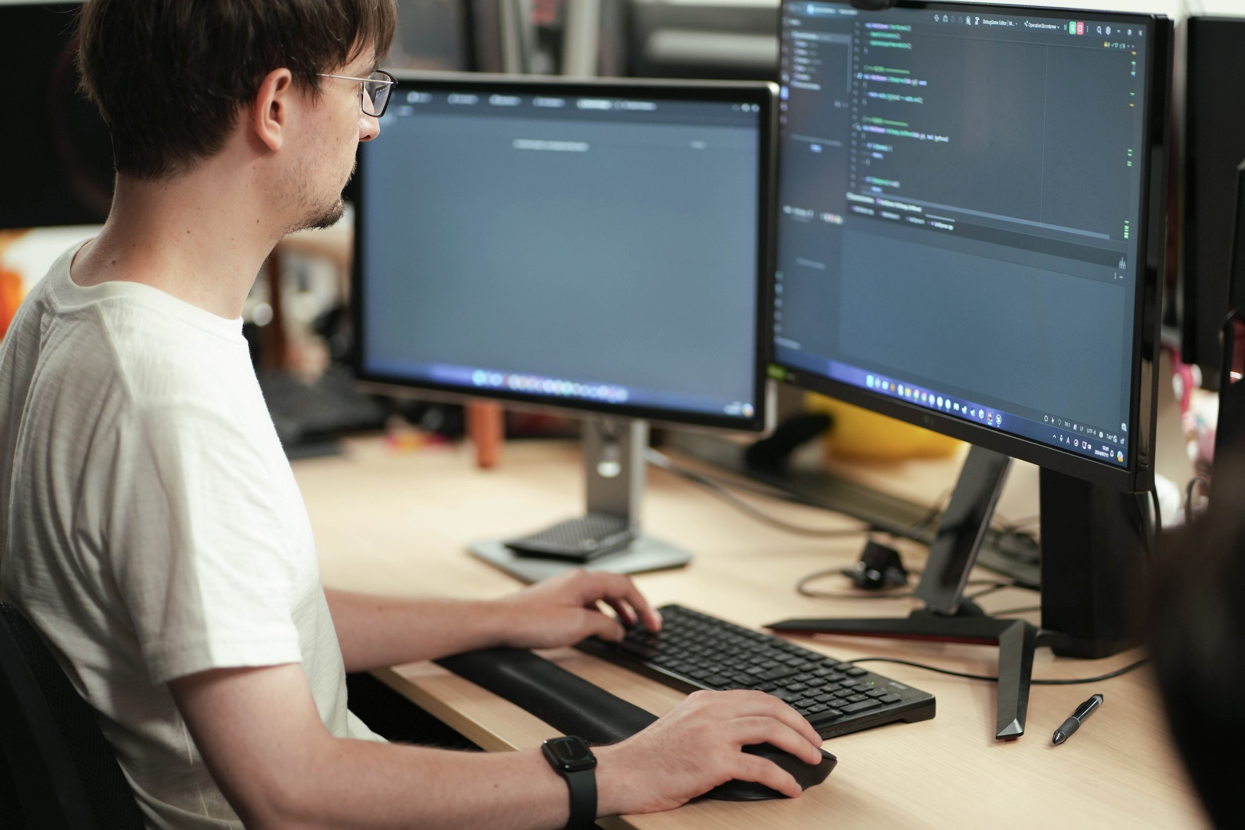 Area35 programmer working at the office in Tokyo, Japan.