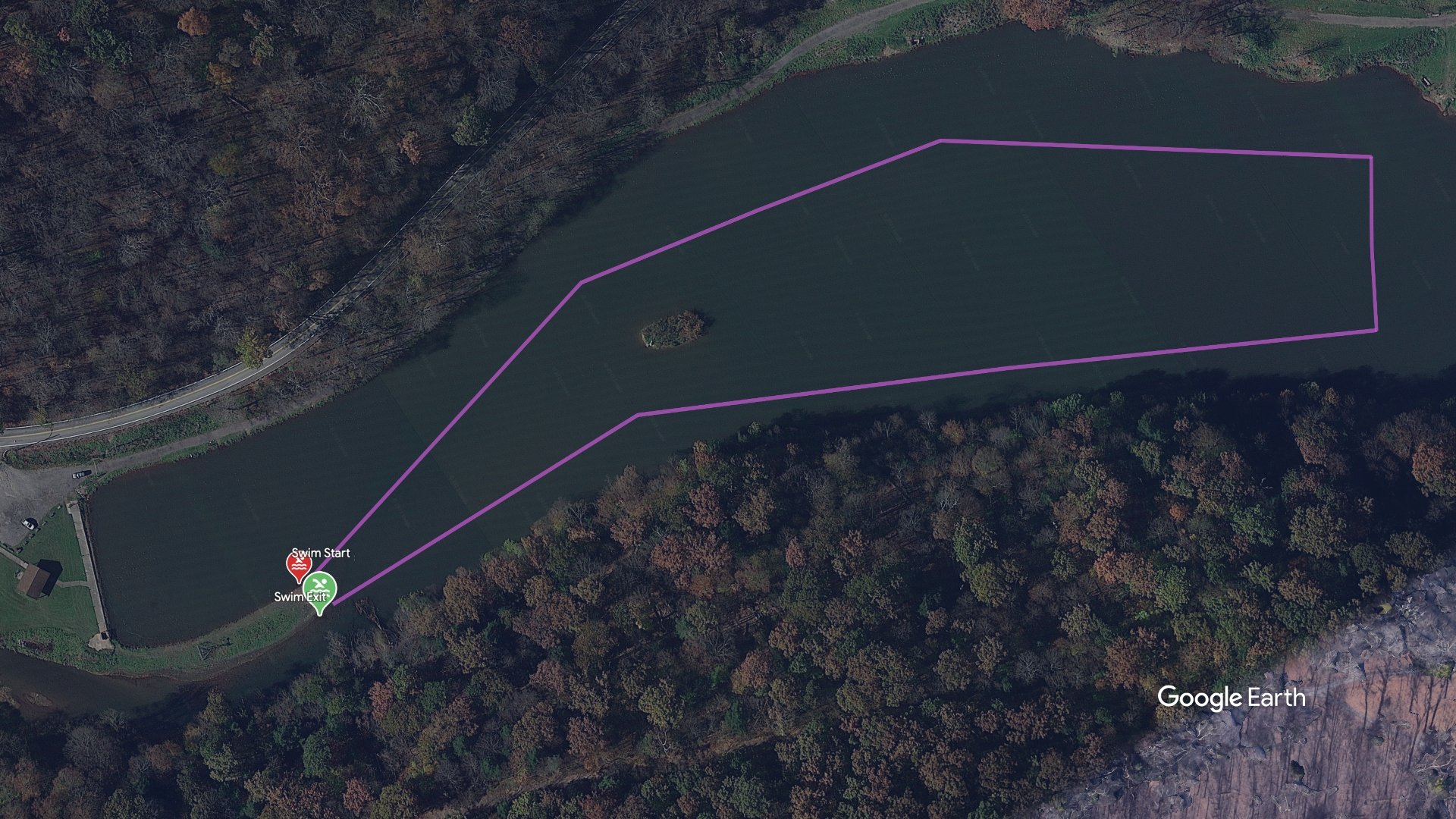 Beaver County Tri Cup Sprint Swim Course at Bradys Run Park
