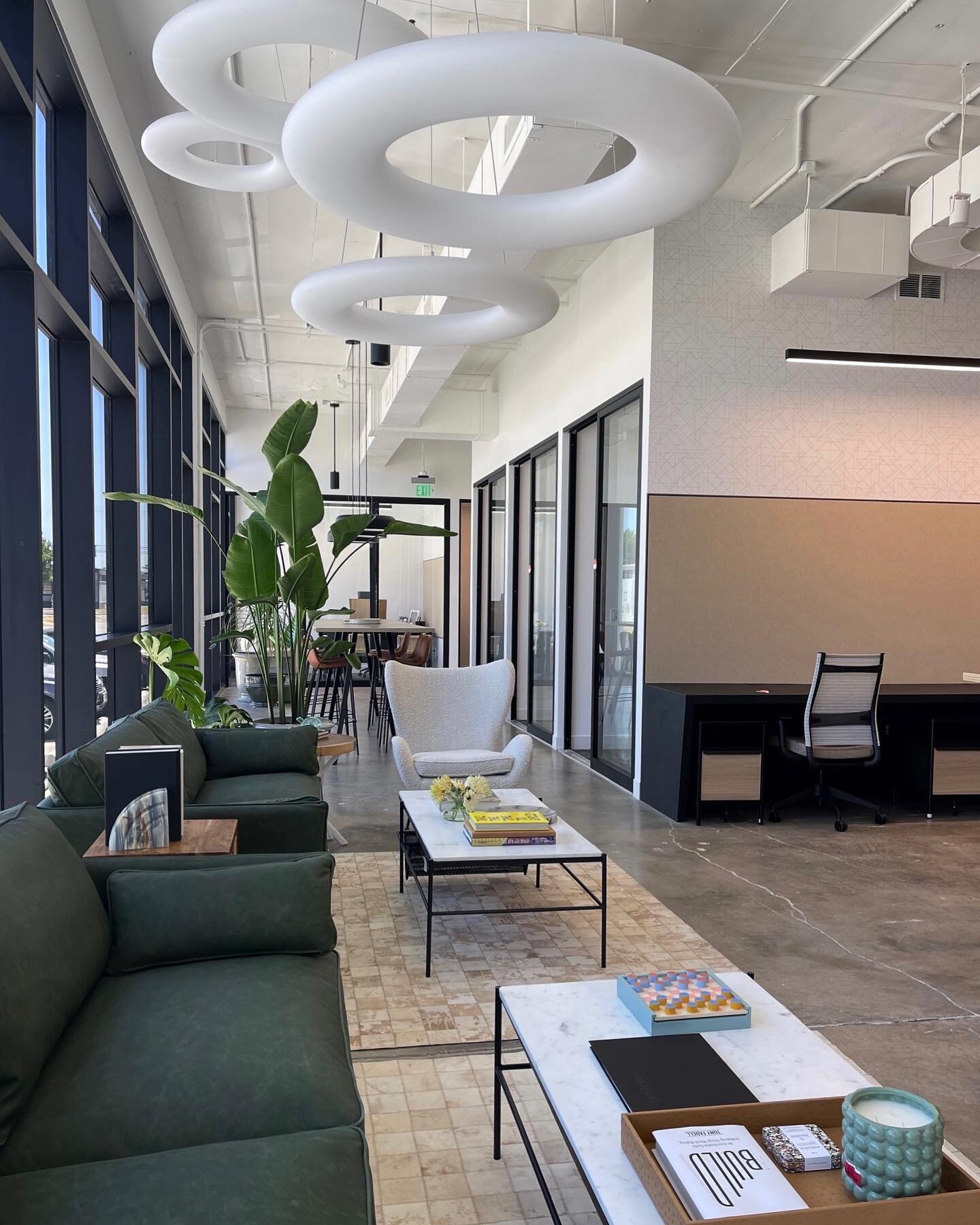 An office with a vibe. Loved designing and styling this space for @lancartecommercial 
Studies show that offices with natural light and biophilic elements make people happier AND healthier!