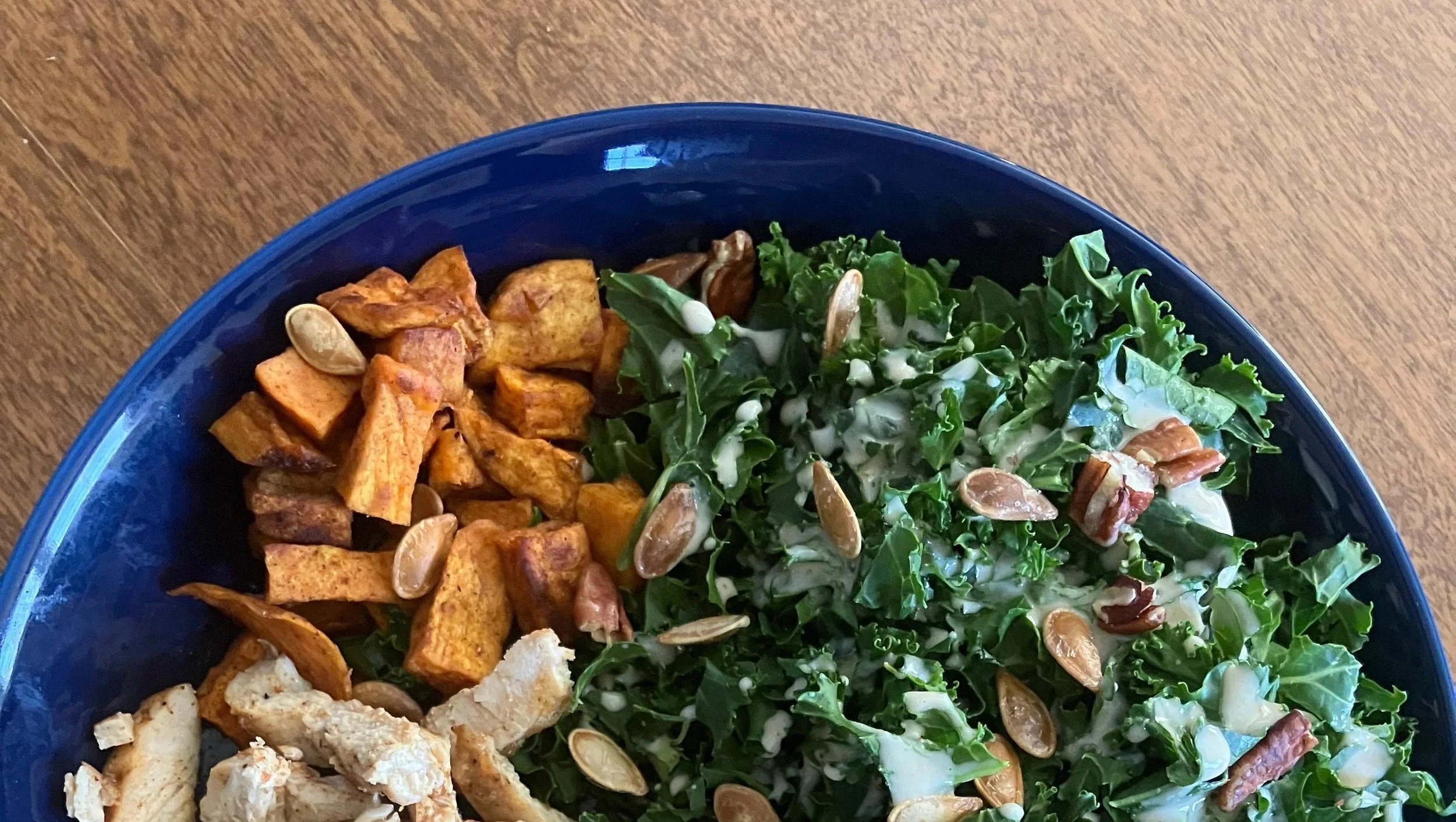 Fall Roasted Squash and Kale Salad with Sunshine Dressing - Gluten-Free and Weight-Friendly