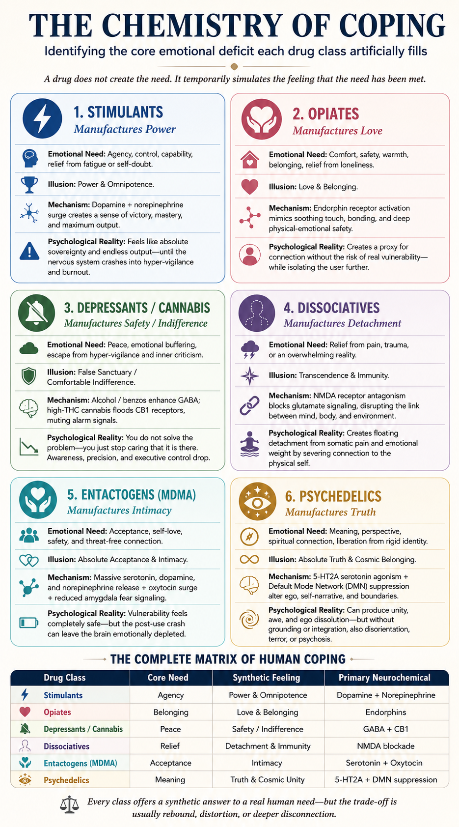 The chemistry of coping matrix