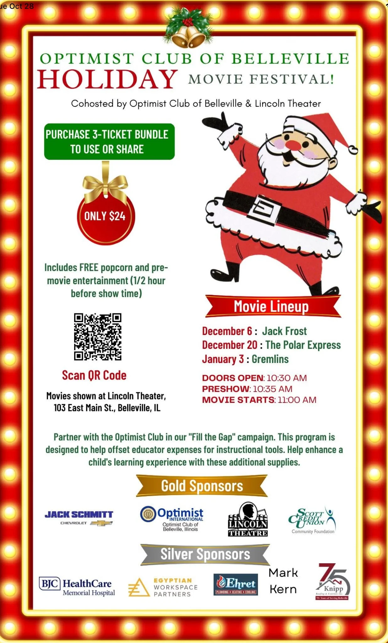 Optimist Club of Belleville Holiday Movie Festival