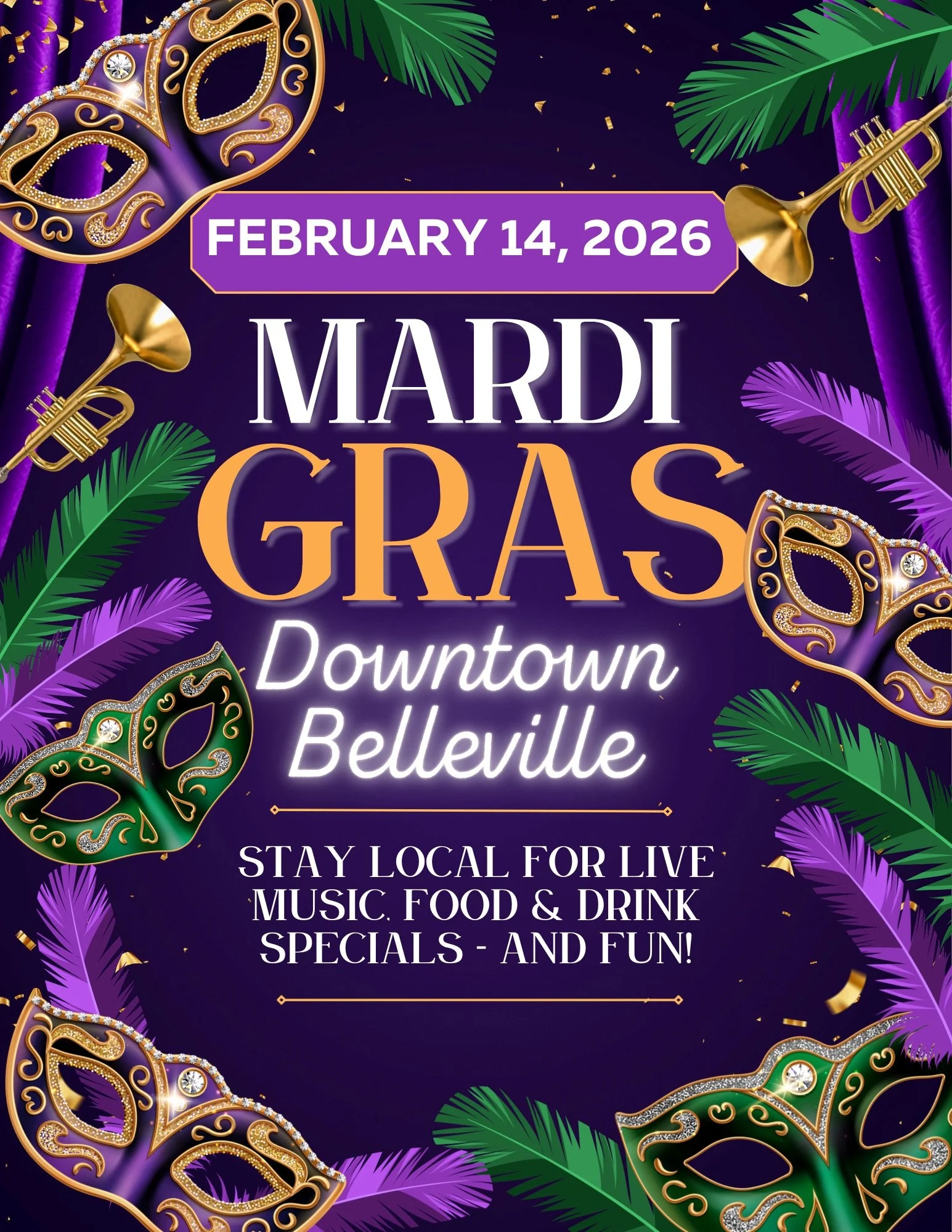 Mardi Gras in Downtown Belleville