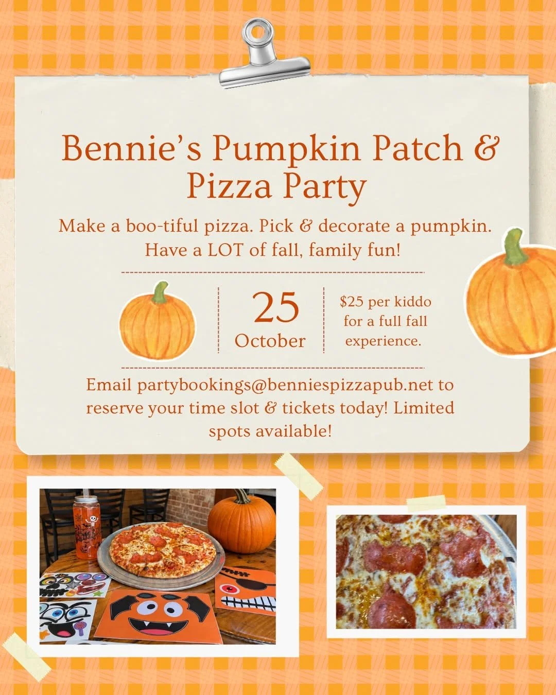 Pumpkin Patch &amp; Pizza Party @ Bennie's