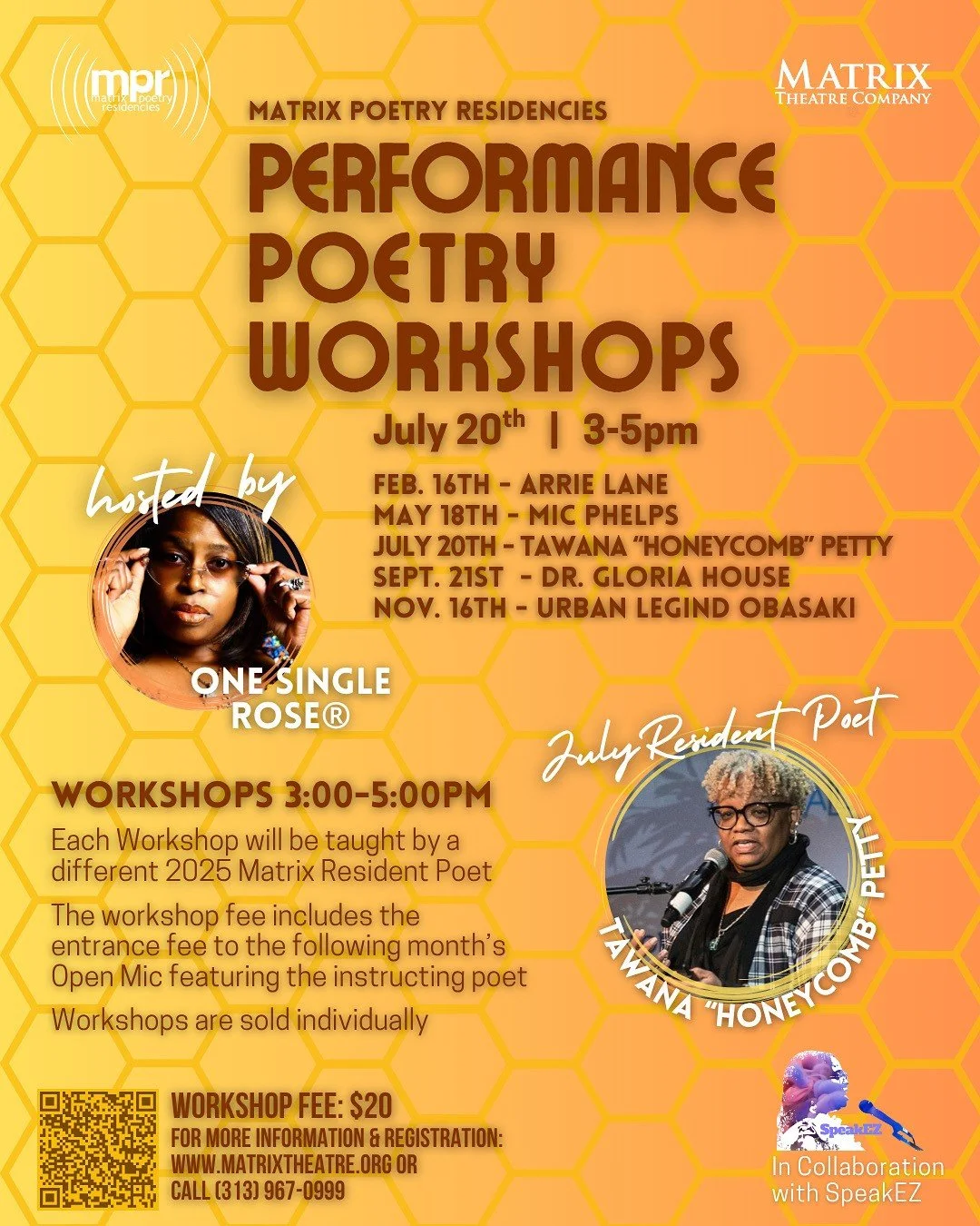 MPR - Matrix Poetry Residency Workshop with Tawana "Honeycomb" Petty
