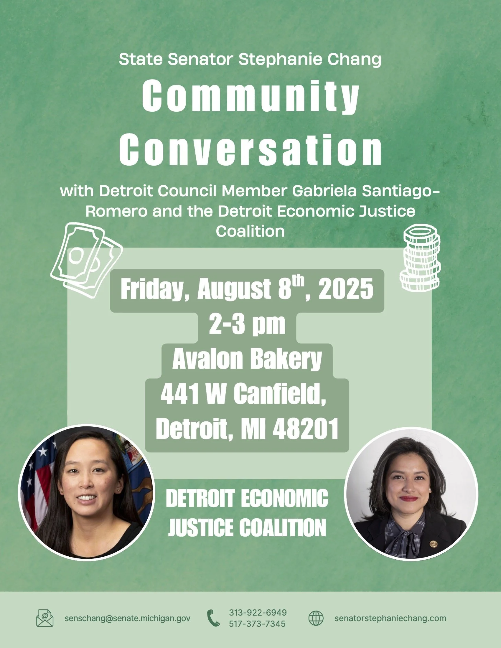 Community Conversation with Sen. Chang, Council Member Santiago-Romero, and Detroit Economic Justice Coalition