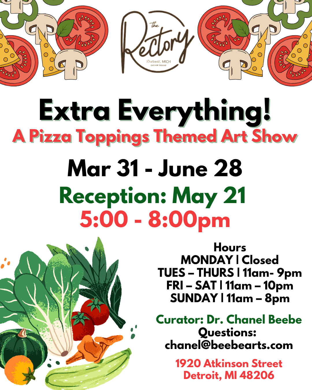 Extra Everything! A Pizza Toppings Themed Art Show at The Rectory