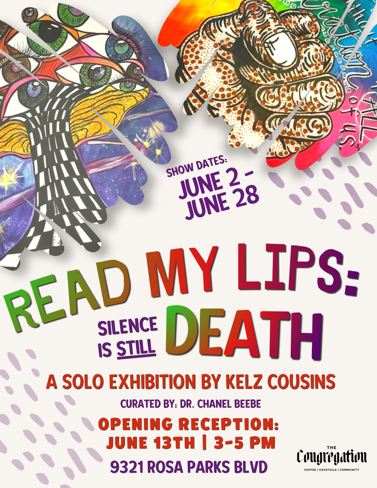 June Exhibition at The Congregation: READ MY LIPS: Silence is STILL Death