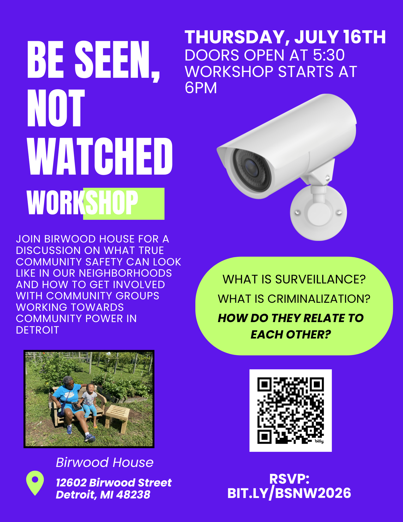 Be Seen Not Watched Workshop